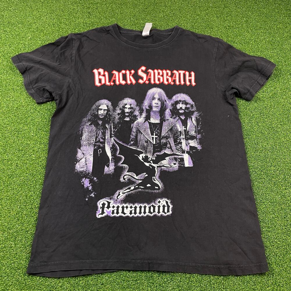 Vintage Y2K Black Sabbath Paranoid Music Album Band T-Shirt Sz M